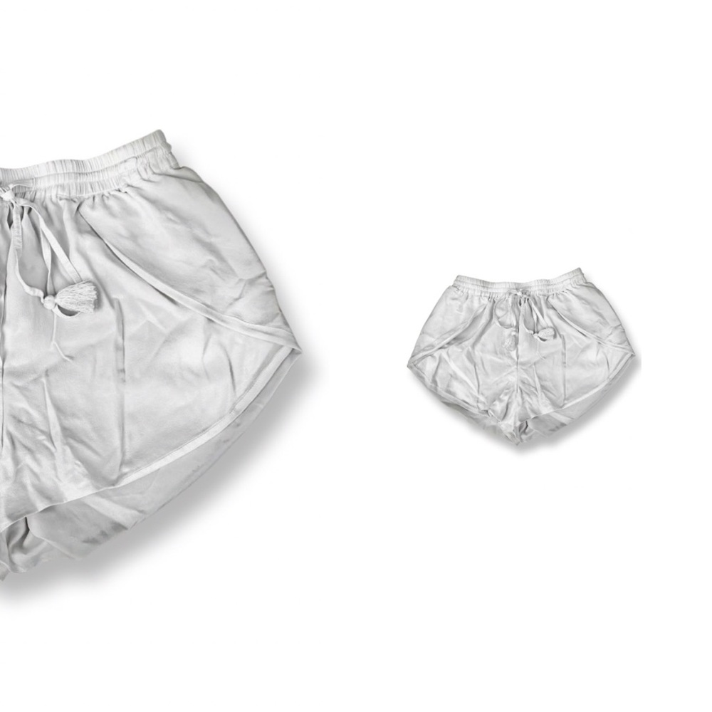 White High Waisted Flowy Shorts